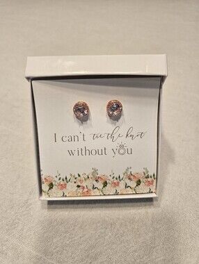 Bridal Party Earring Set Lot of 5 Rose Gold Tone